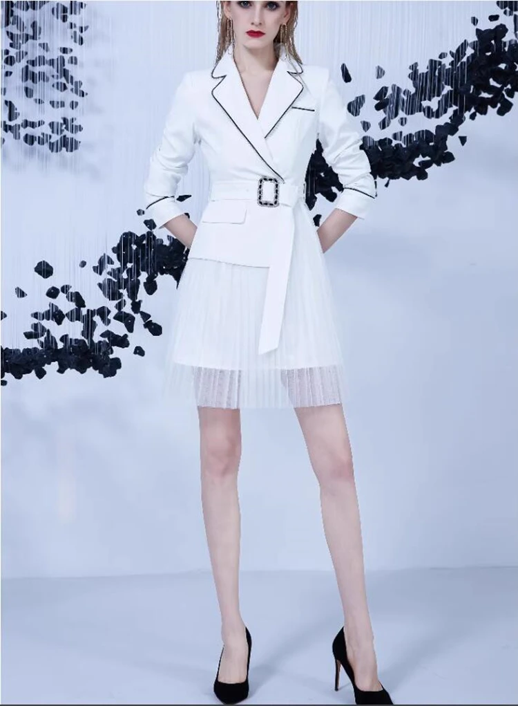 

new spring autumn office lady brand female women girls patchwork dress