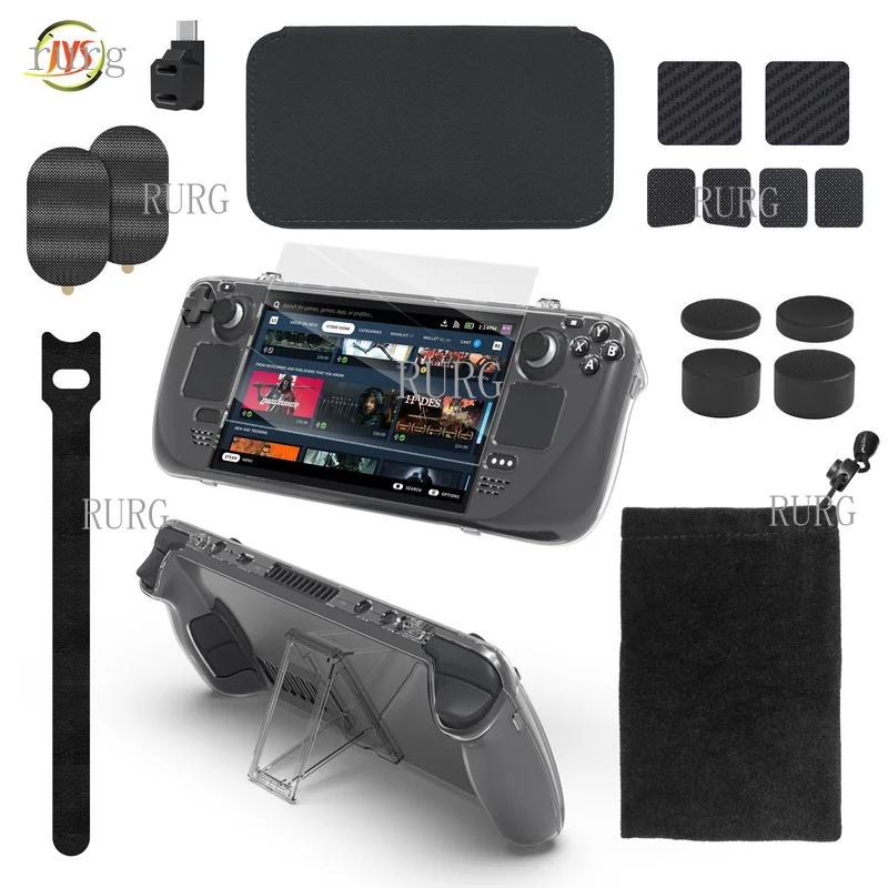 R+ FOR Steam Deck 19-in-1 Kit: Protective Case, Glass, Bag, and Silicone Pad| JOYZOKU