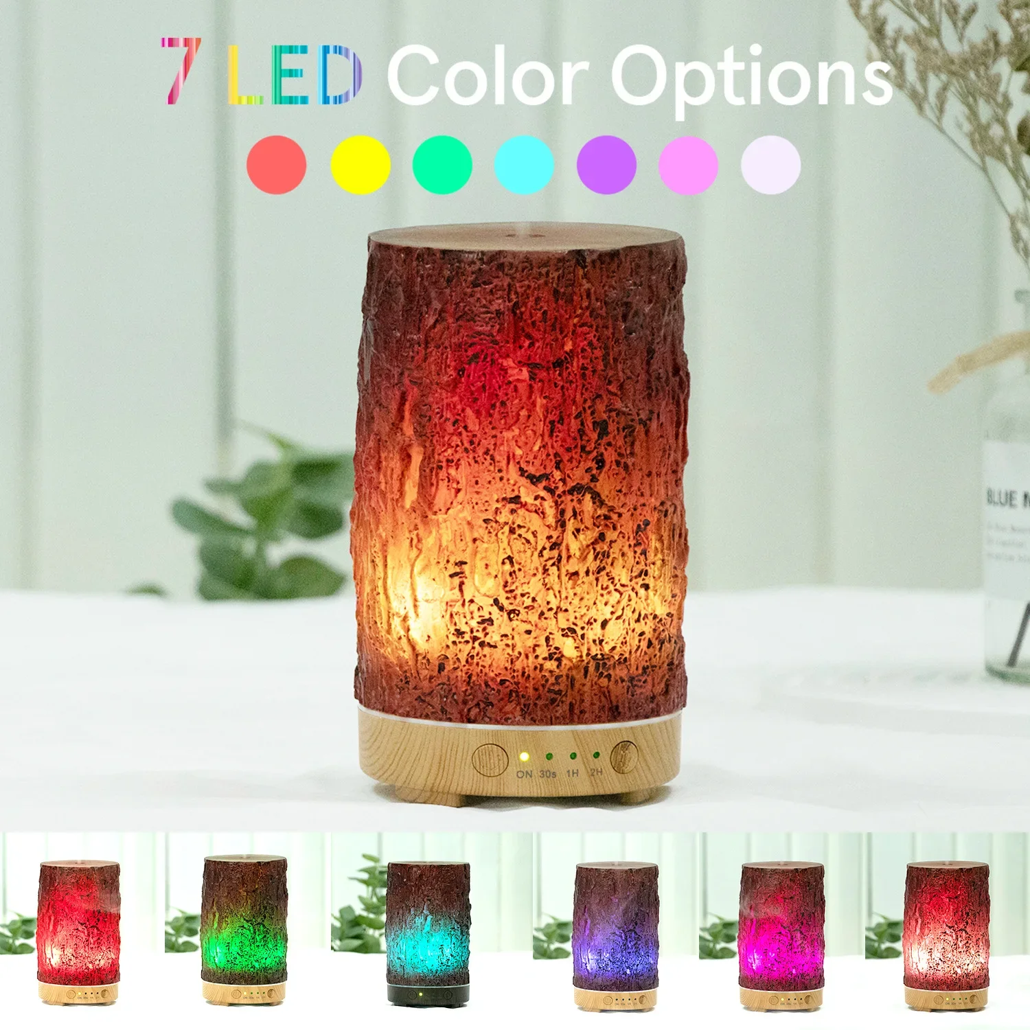 

USB Essential Oil Aromatherapy Diffuser Humidifier Spray Mist Machine with 7 Soothing Colors Night Light, Refreshing Fragrance