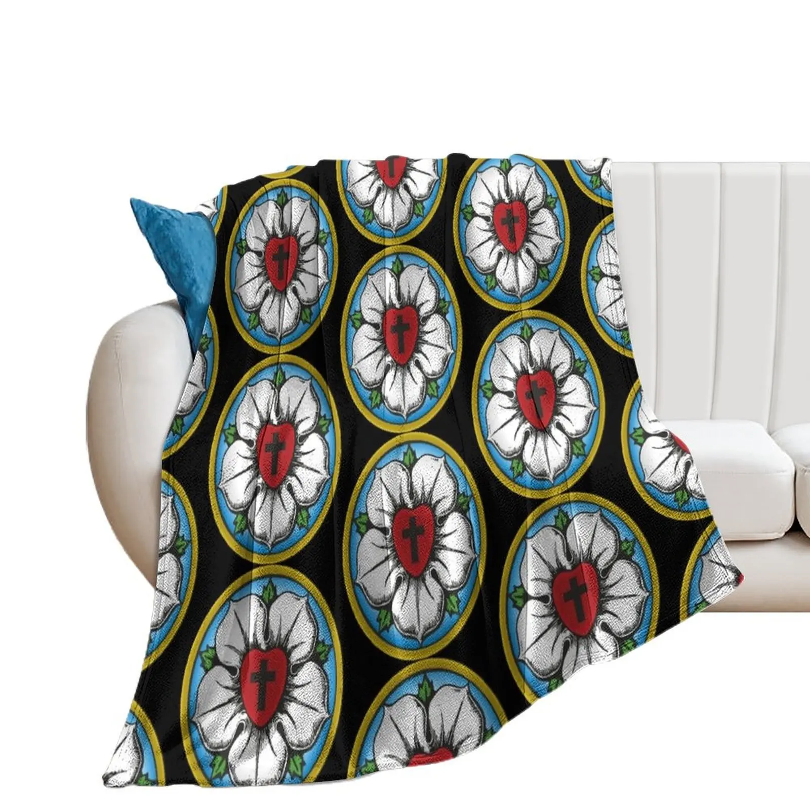 

Luther Rose Throw Blanket Decorative Sofa warm winter Flannel Blankets