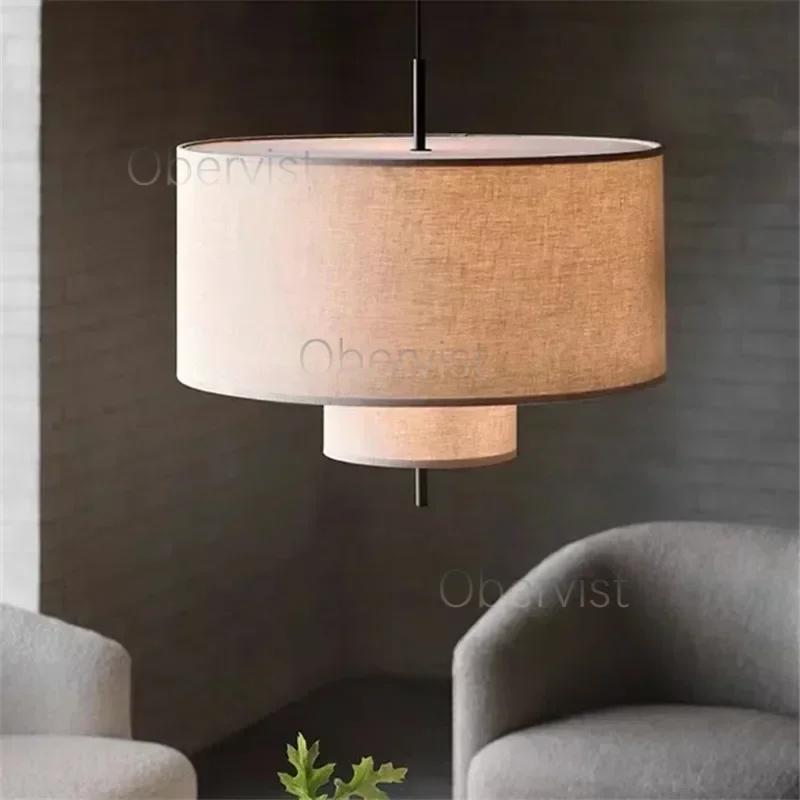 

2025 Margin Pendant Lamp Chinese Designer Linen Cloth Lamp Boho Decor Living Room Bedroom Restaurant Homestay Hotel Loft Lights