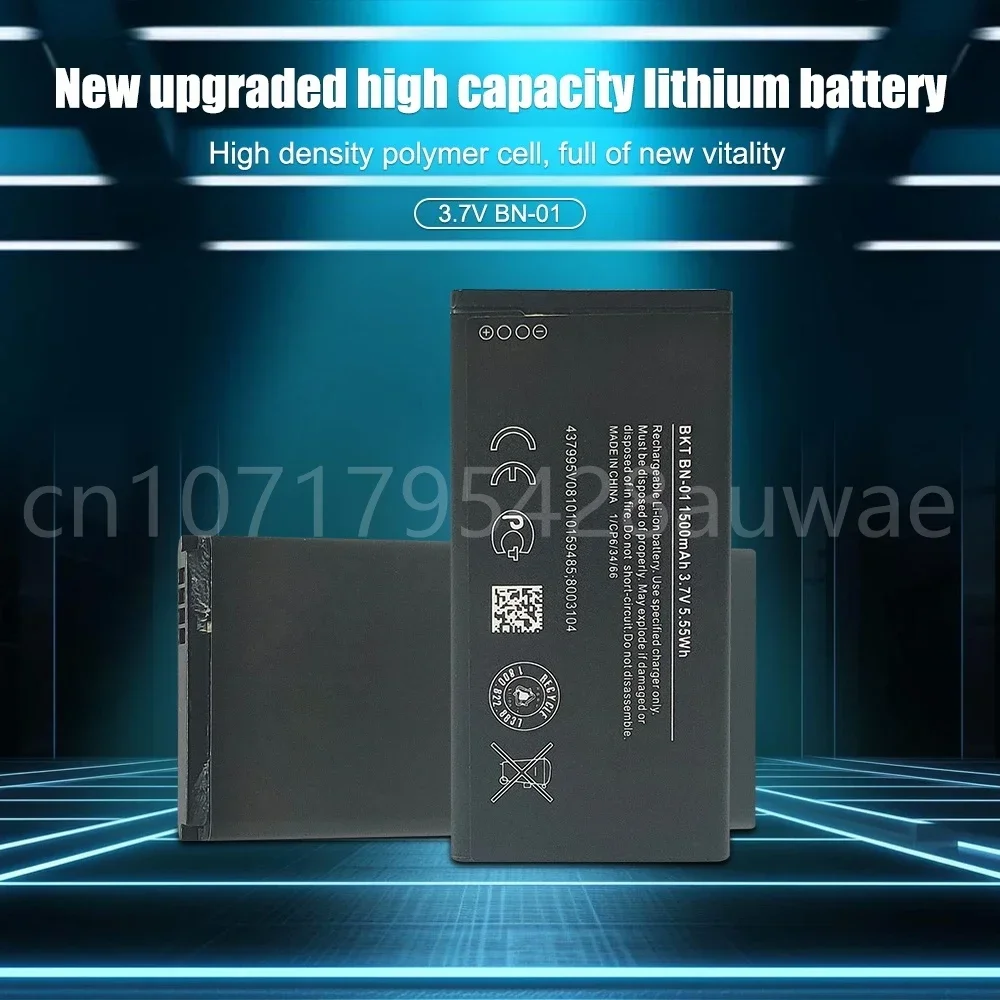 BN-01 Battery for Nokia Lumia X 1045 RM-980 X2 X+ Plus 1013 X2DS RM 980 Mobile Phone Batterie Bateria 1500mAh