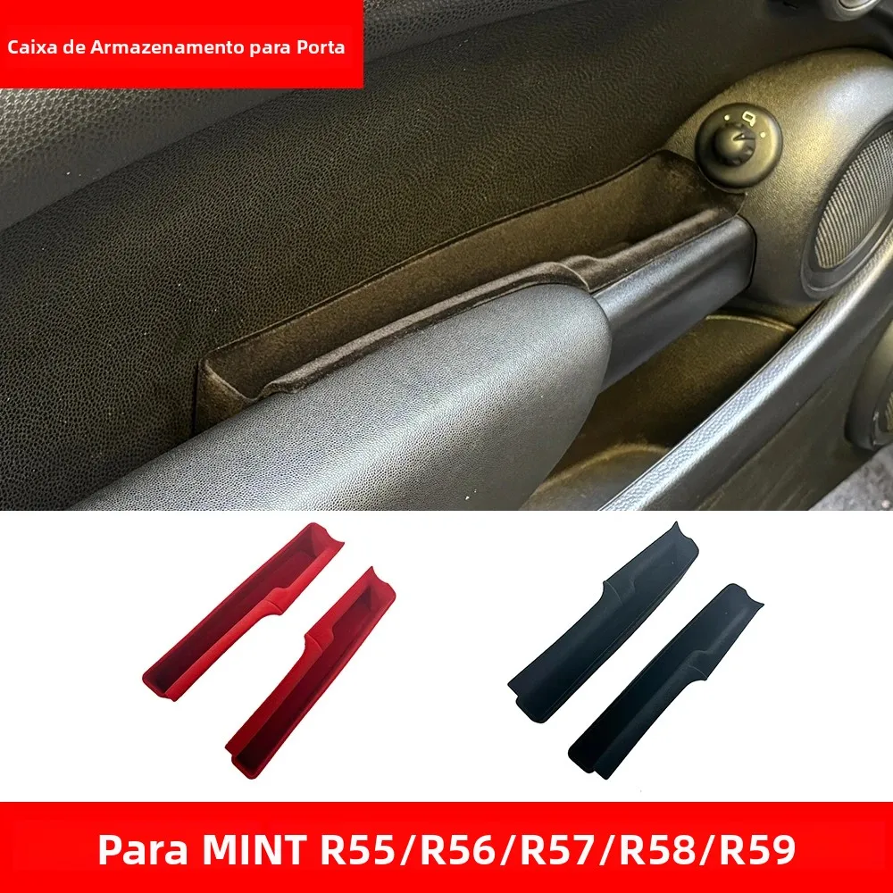 Para Mini Cooper R55 R56 R57 R58 R59: Caixa Organizadora de Porta com Revestimento Flocado, Suporte para Celular e Carteira, Acessório Automotivo para Armazenamento no Carro