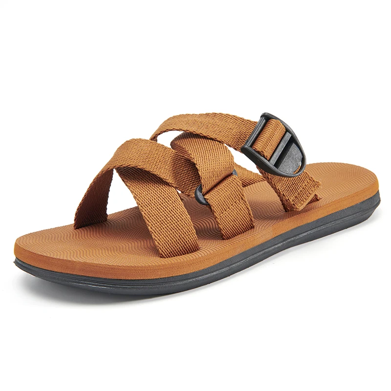 Zapatillas de agua de verano para hombre, Sandalias planas de alta calidad, antideslizantes, ligeras y suaves, chanclas de Punta abierta, Plus 45