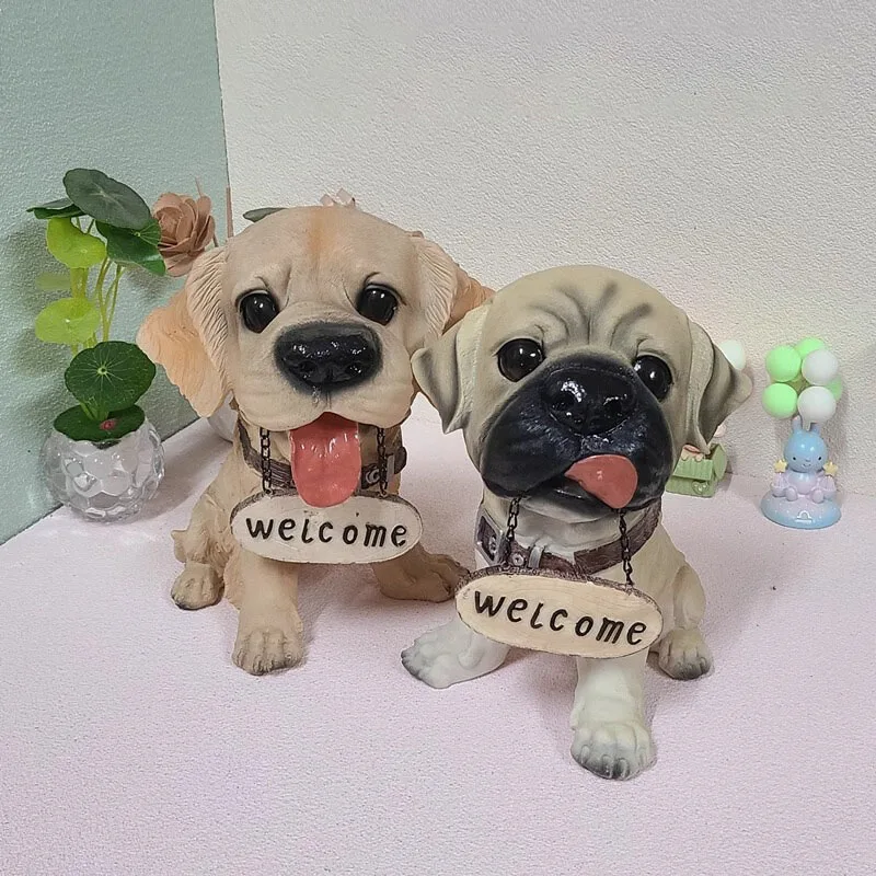 

Simulated resin pet dog statue Ornaments home decoration,cute Chihuahua,Pug dog,pet store front desk decoration,welcome customer