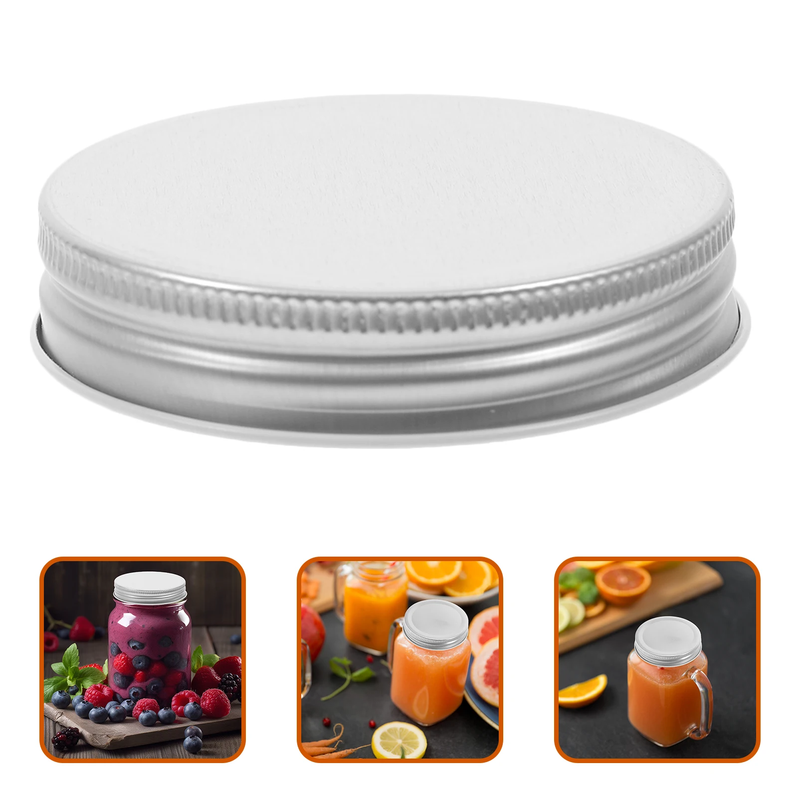 

4pcs Tin Lids Long Lasting Freezer Dry Storage Mason Jar Covers Sealing Caps Metal Kitchen Bar Supplies