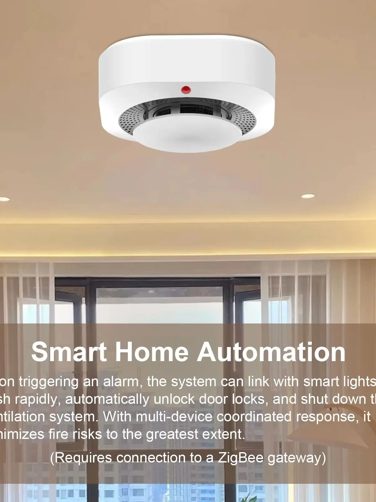Smart WiFi ZigBee Rookmelder Tuya Meervoudig pakket Branddetector Sensor voor thuisbeveiliging Werkt met Smart Life APP