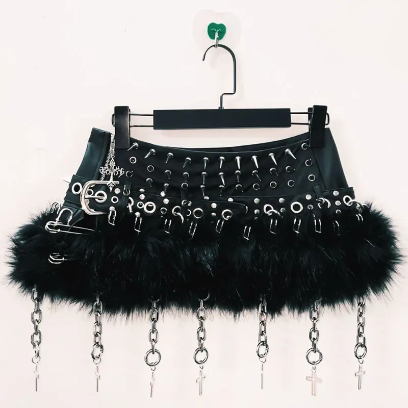 Pakaian Y2k Pakaian Gotik Rok Y2k Rok Gotik Rok Punk Rok Harajuku Rok Keling Rok Silang Rok Antik Mode Y2k