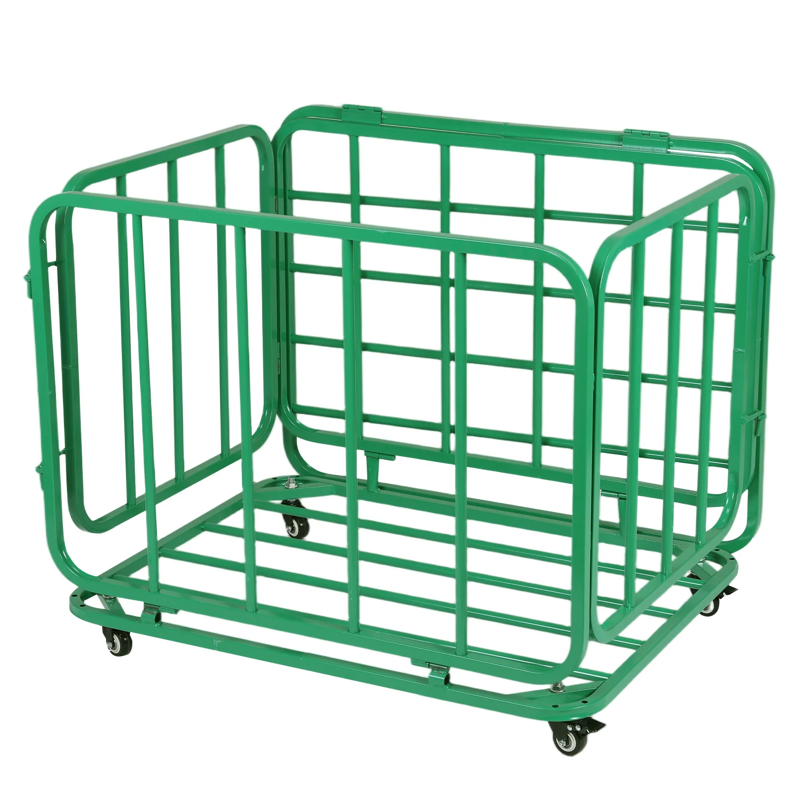 

Basketball Or Volleyball Storage Ball Cart with Wheels Portable Foldable Sports Basket for Gym Court