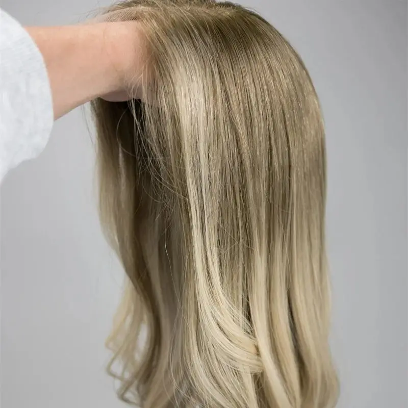 

Ombre Пепельно-русый HD парик фронта шнурка Косплей Ежедневный парик для вечеринок для женщин 13x4 Бесклеевой невидимый прозрачный фронтальный парик Длинный волнистый