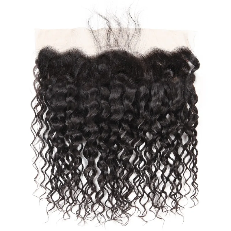 Vorgezupfte 13x4 Lace-Frontal-Haarteile aus Echthaar mit Wasserwellen, natürliche Farbe, gebleichte Knoten, schnelle Anbringung, für schwarze Frauen, Alltagsgebrauch – Detail 4