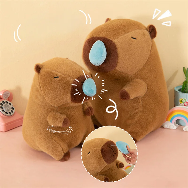 Cute Runny Nosed Capybara Plush Toys Cartoon Retractable Snot Capybara Dolls Children's Gift Christmas Halloween Party Favor