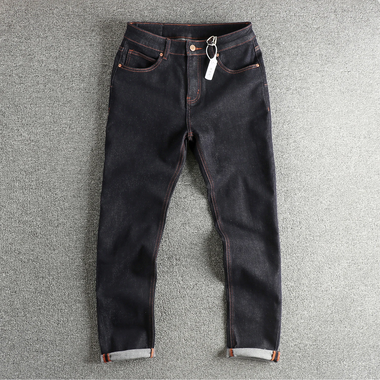 

Retro Original Color American Trendy Men's Straight Leg Jeans High Street Long Pants Autumn Winter New Arrival Color Wear