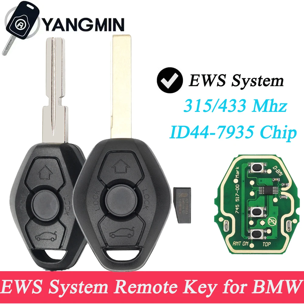

EWS System ID44 Chip Remote Car Key For BMW E38 E46 X3 X5 Z3 Z4 1/3/5/7 Series 315/433MHz Keyless car key for BMW