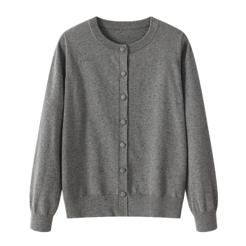 المرأة محبوك طويلة الأكمام اللون النقاط س الرقبة سترة لينة ربيع الخريف الدافئة سترة فضفاضة غير رسمية موضة معطف Cersatile