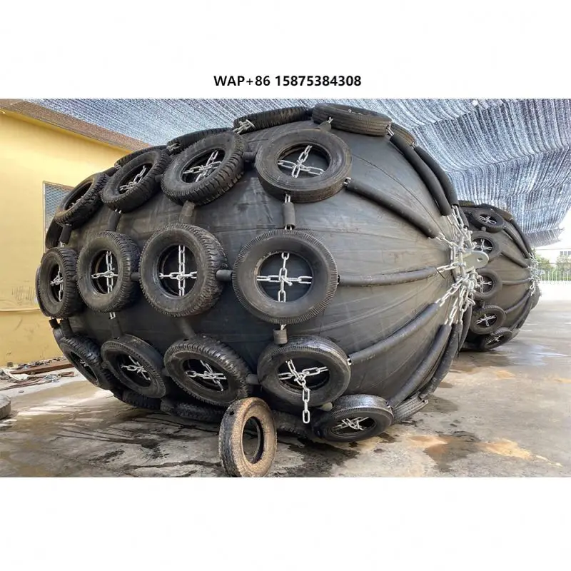 

Boat Parts Floating Yokohama Pneumatic Rubber Ship Fenders With Tyre And Chain