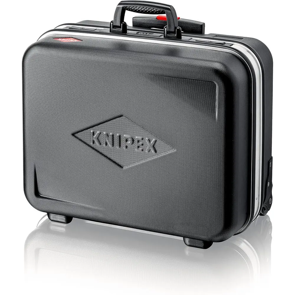 

Rolling Tool Case with 54 Compartments, 33L Capacity, Handle, and Wheels