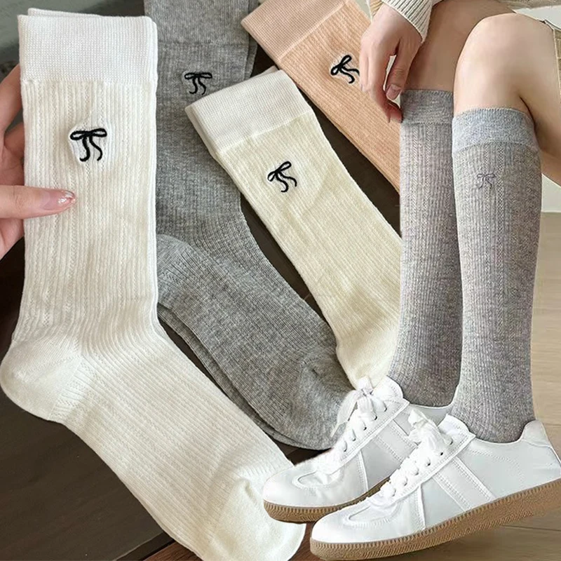 Women Long Socks Cashmere Women Boot Solid Wool Thigh Stocking Skinny Casual Cotton Over Knee-High Fluffy Female Long Knee Sock