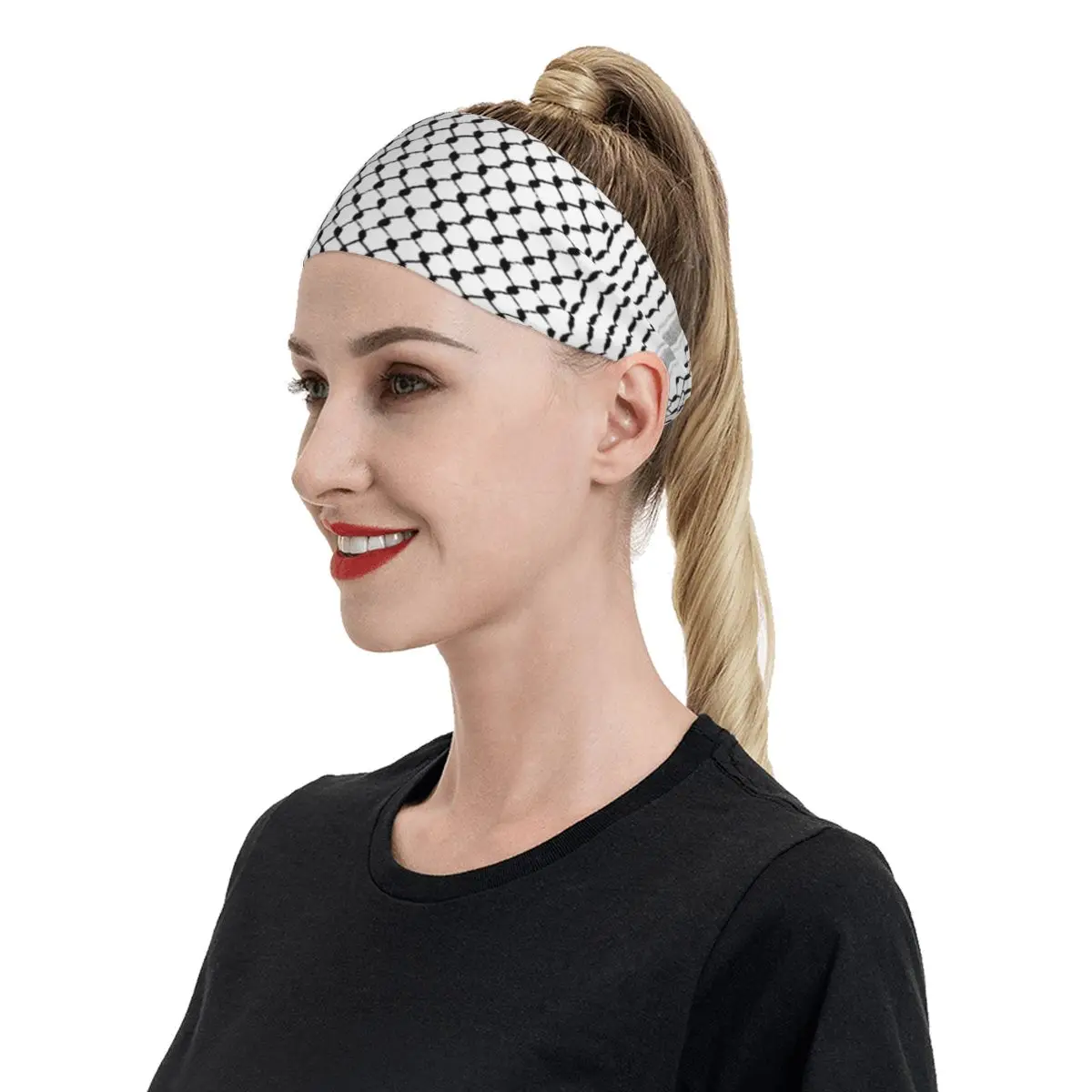 Hatta Kufiya Arabic Keffiyeh Sport Safety Sweatbands Palestine Sweat Headband Gym Fitness Hair Bandage Headwear Sweat Wash Bands