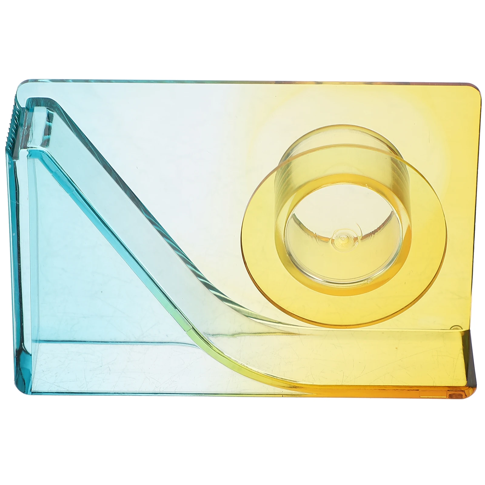 Mini Tape Dispenser Red Blue Gradient Small Size Desktop Office Packing Refillable Plastic Storage Portable Holder