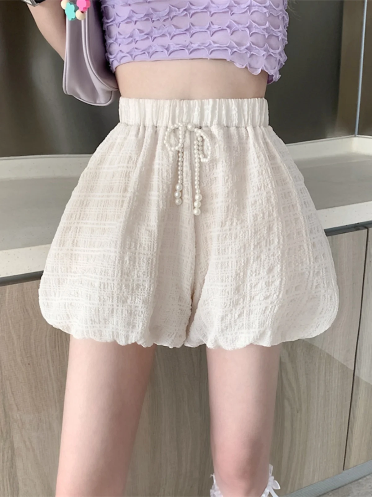 Spodnie plus size z wysokim stanem, model dynia, damskie letnie spodnie codzienne z szerokimi nogawkami, odzież wierzchnia, wygodne, oddychające, poliester