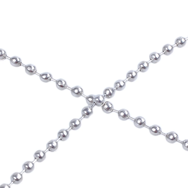 Stainless Steel 10Cm Length 2.4Mm Beaded Ball Chain 200Pcs Silver Tone-ABNC