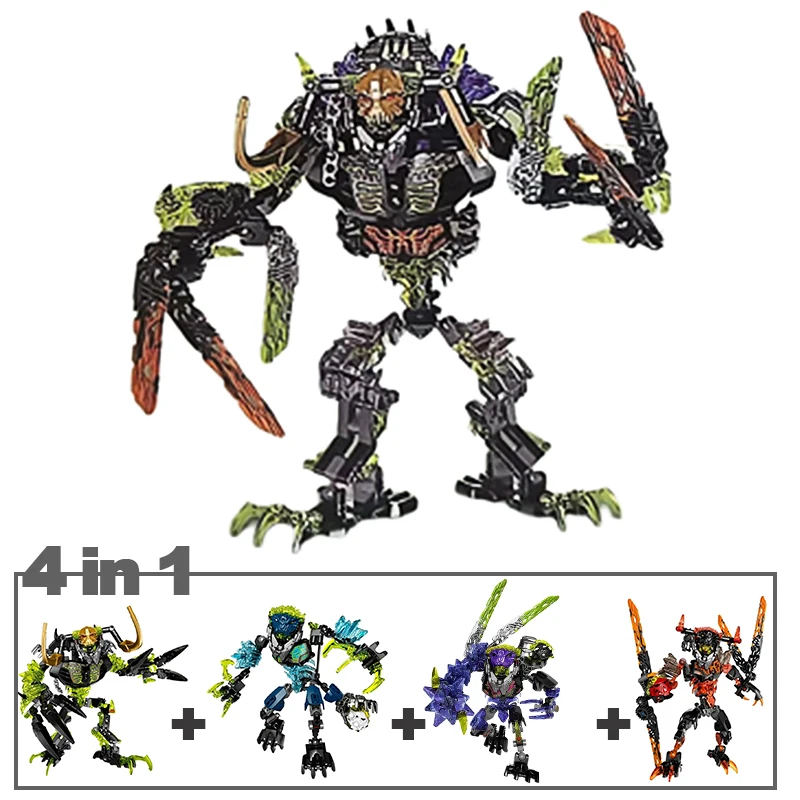 Warriors Actiefiguren Bionicle Bouwstenen Bricks 2in1 Lewa Tahu Onua Umarak de Destroyer Speelgoed Jongen Kid Kinderen Geschenken
