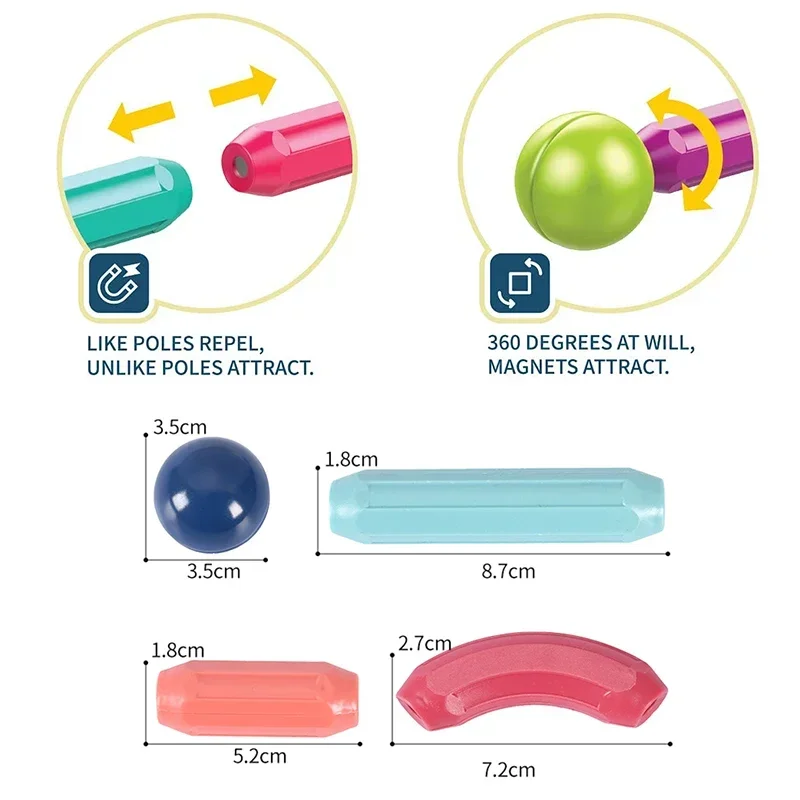 子供と幼児のための磁気ビルディングブロックおもちゃ,スティック,ステム,教育,建設,3D,磁石,パズル,ギフト