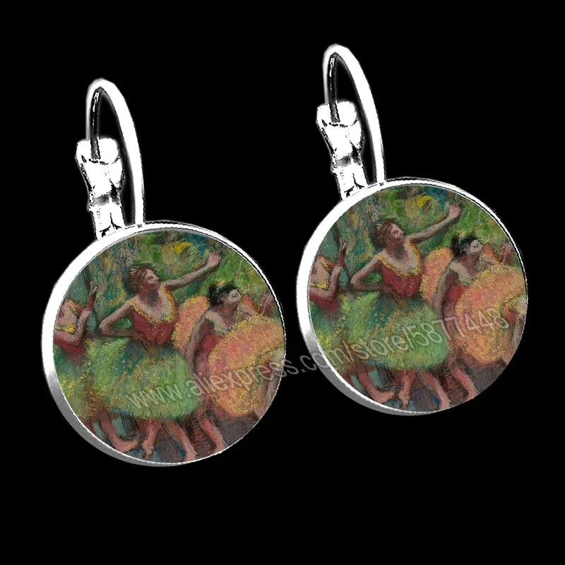 2023 Ballet Dancer Earrings Dancer Oil Painted Glass Earrings Suitable for Girls and Women Who Love Dancing Art Earrings