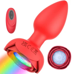 Vibrador Anal con Control remoto para hombres y mujeres, Juguetes sexuales Con luz intermitente para masaje de próstata, punto G, inalámbrico, Gay