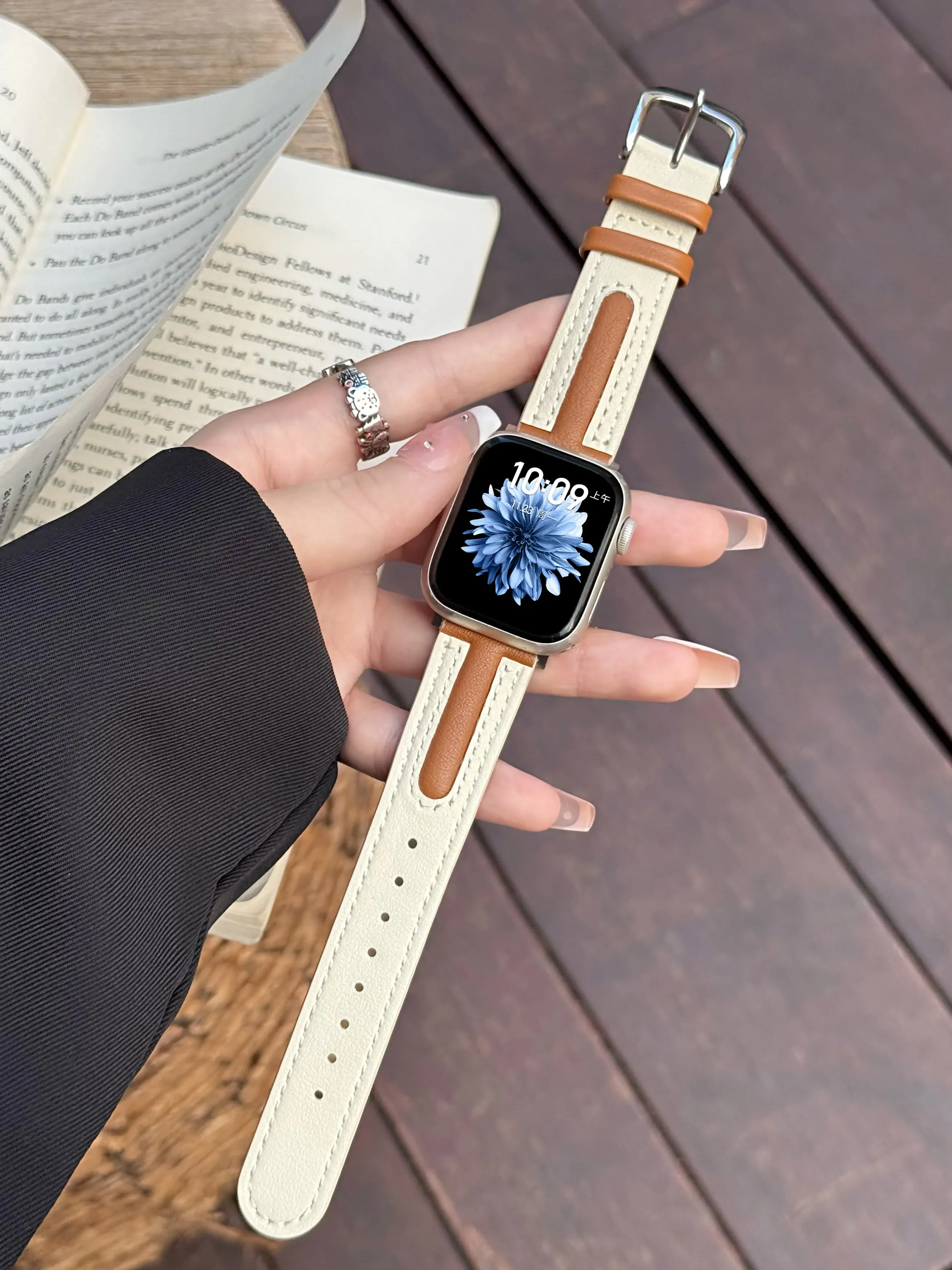 Excellent leather loop For Apple Watch band women 10/9/8/7/6/5/4 38mm 40mm 41mm 42mm 44mm 45mm 46mm 49mm Strap