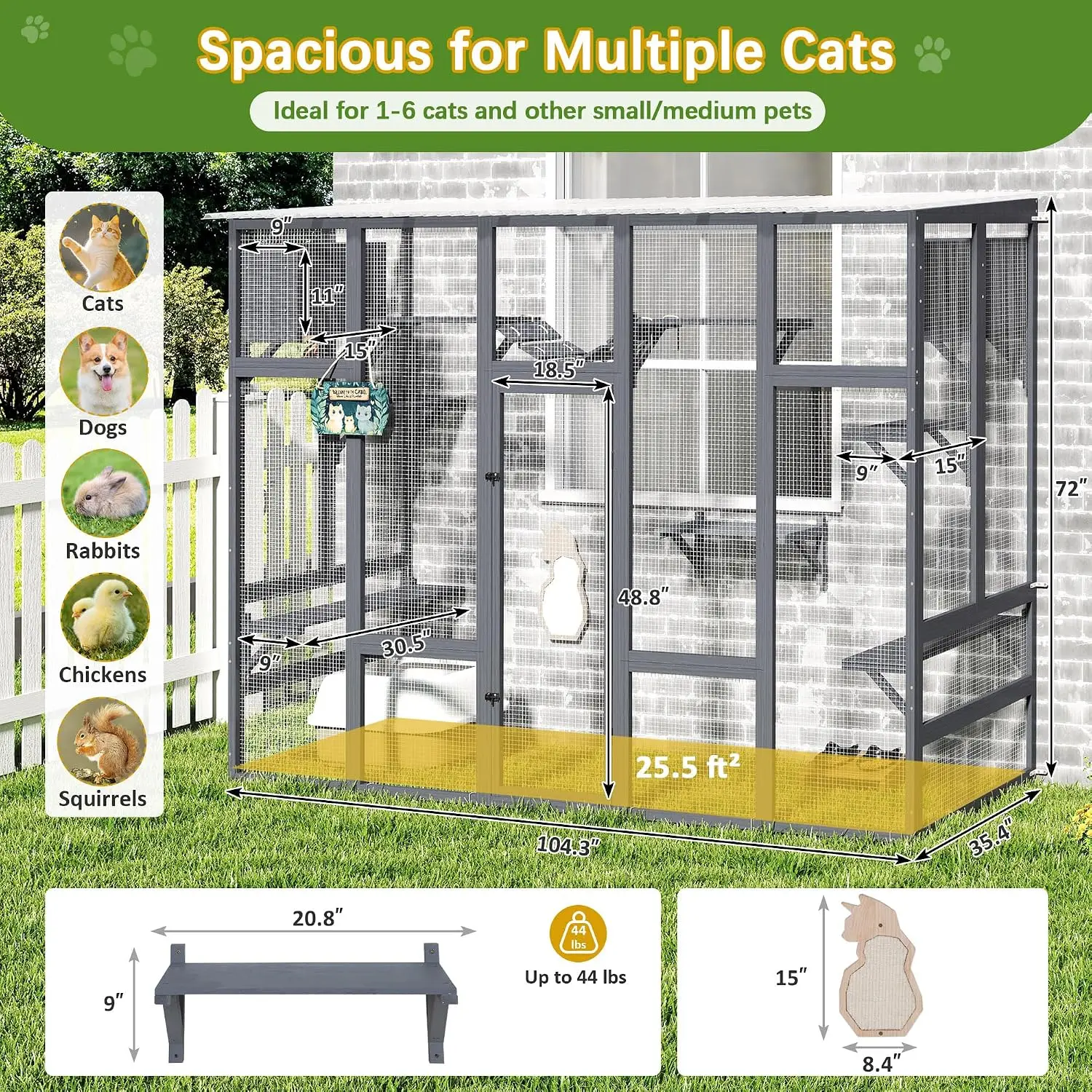 Wooden Outdoor Cat Enclosure 104