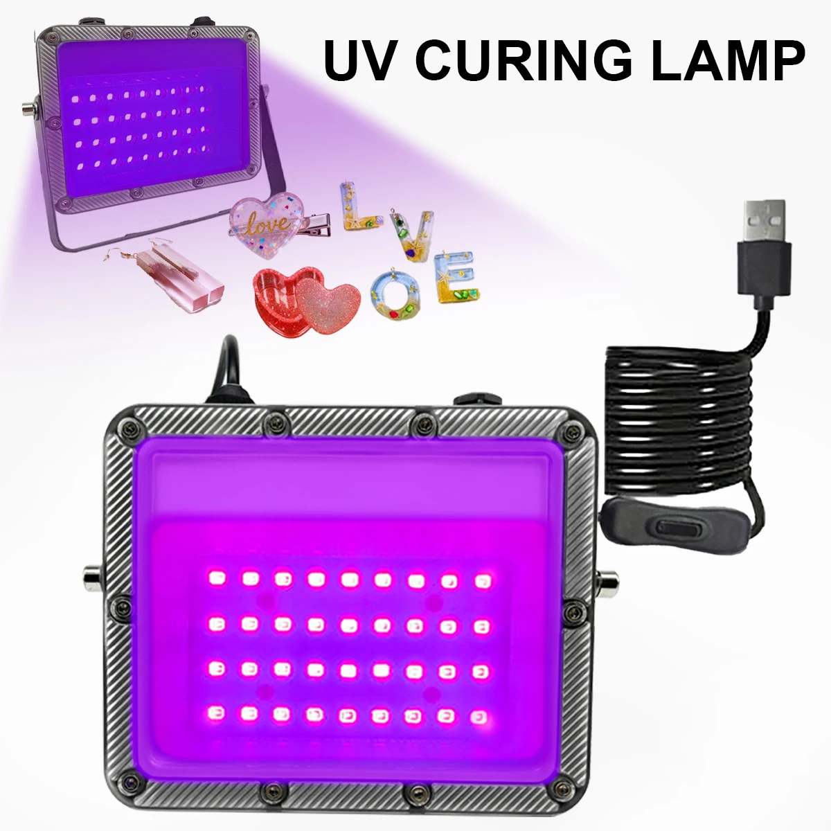 

Многофункциональная USB-лампа для отверждения ультрафиолетового клея, устройство для отверждения смолы. Формы из смолы, изготовление украшений, материалы для рукоделия своими руками.