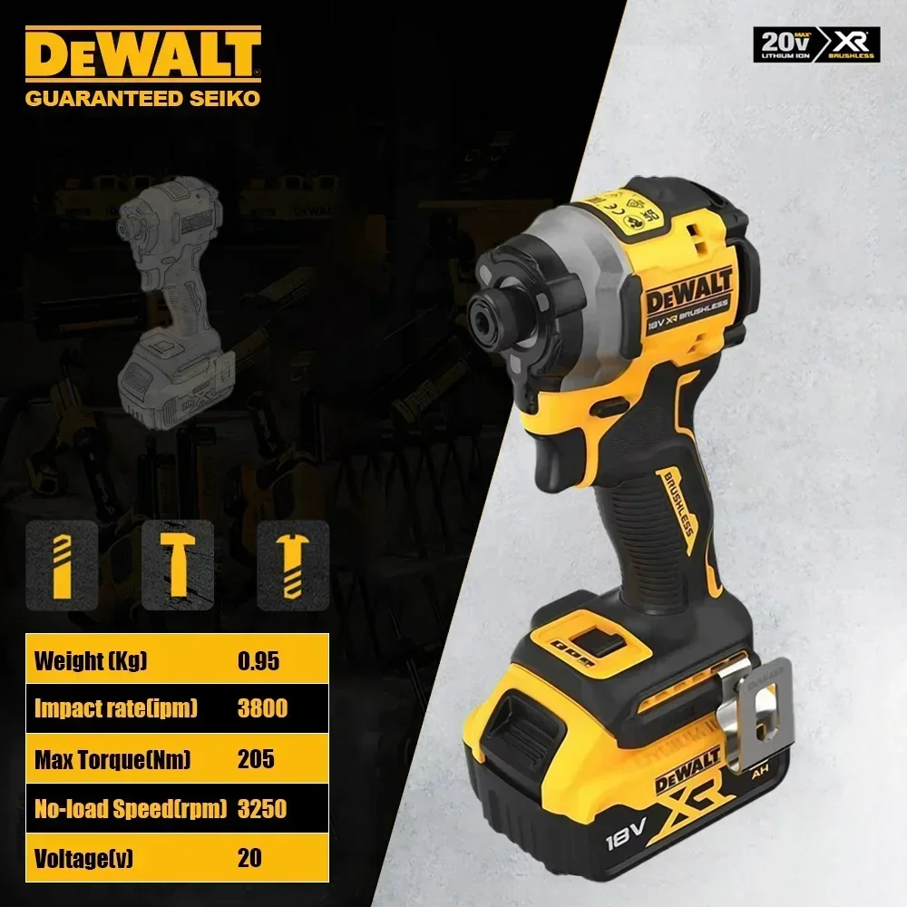 

Dewalt DCF850 Cordless Impact Screwdriver Brushless 20v 1/4inch 205Nm 3250rpm 3800ipm Multifunctional Universal 18v Battery