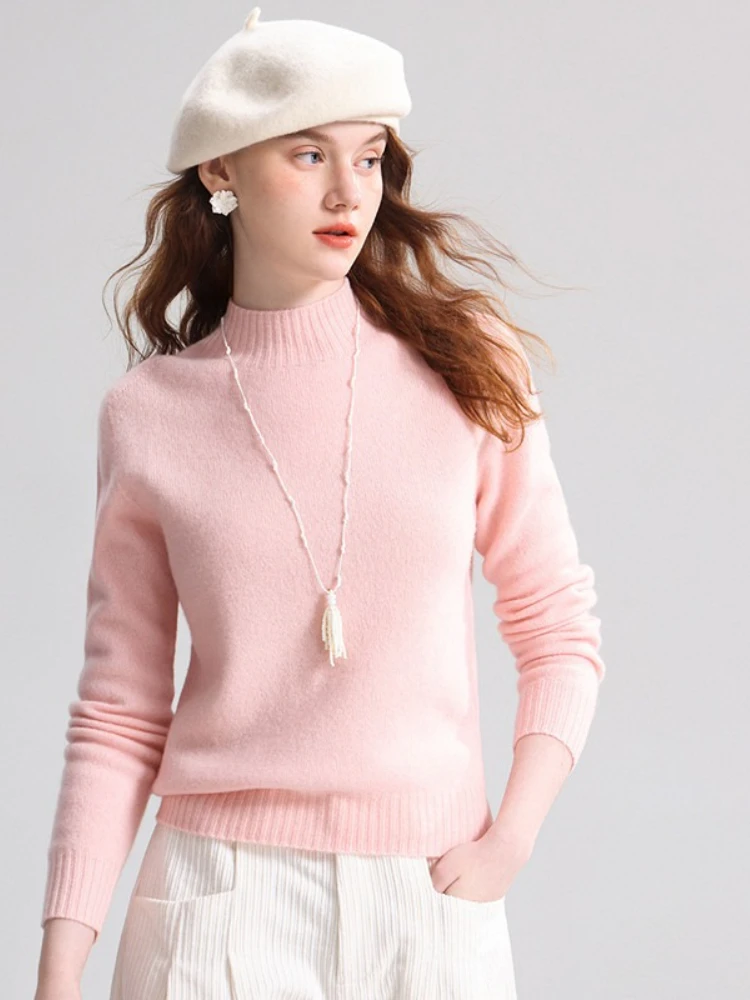 

Осень-зима, водолазка с длинными рукавами, утепленный вязаный свитер, 2026, женские пуловеры в корейском стиле, простой однотонный базовый слой, топ De Mujer