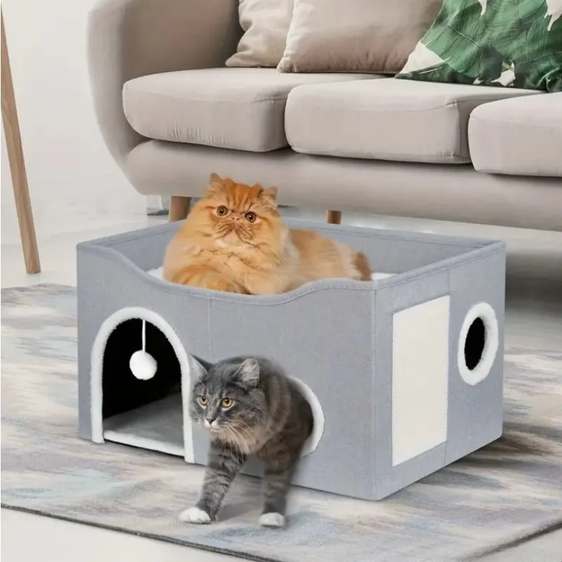

Складной кошачий домик, универсальный для всех сезонов, двухэтажная кошачья комната, кошачья вилла для трансграничной торговли, специально для кошек