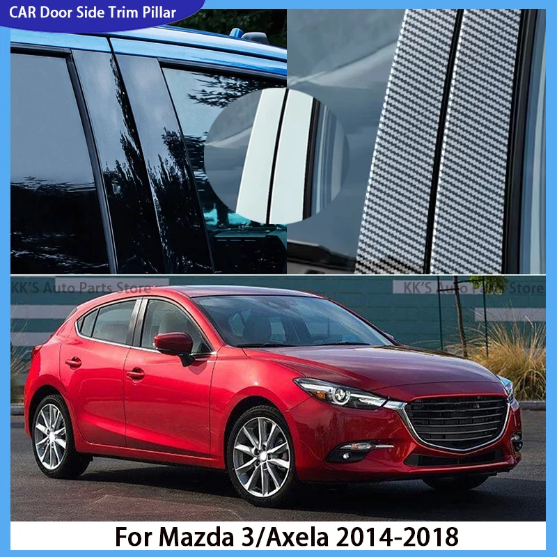 

10Pcs/Set Gloss Black Pillar Posts Fit For Mazda 3/Axela 2014-2018 Door Side Panel Moulding Decor Window Trim Sticker Cover