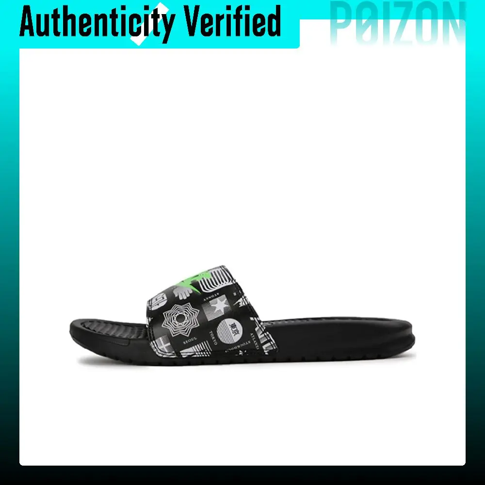 Nike Benassi JDI Print Slide Slippers Men's Black Green 631261-042
