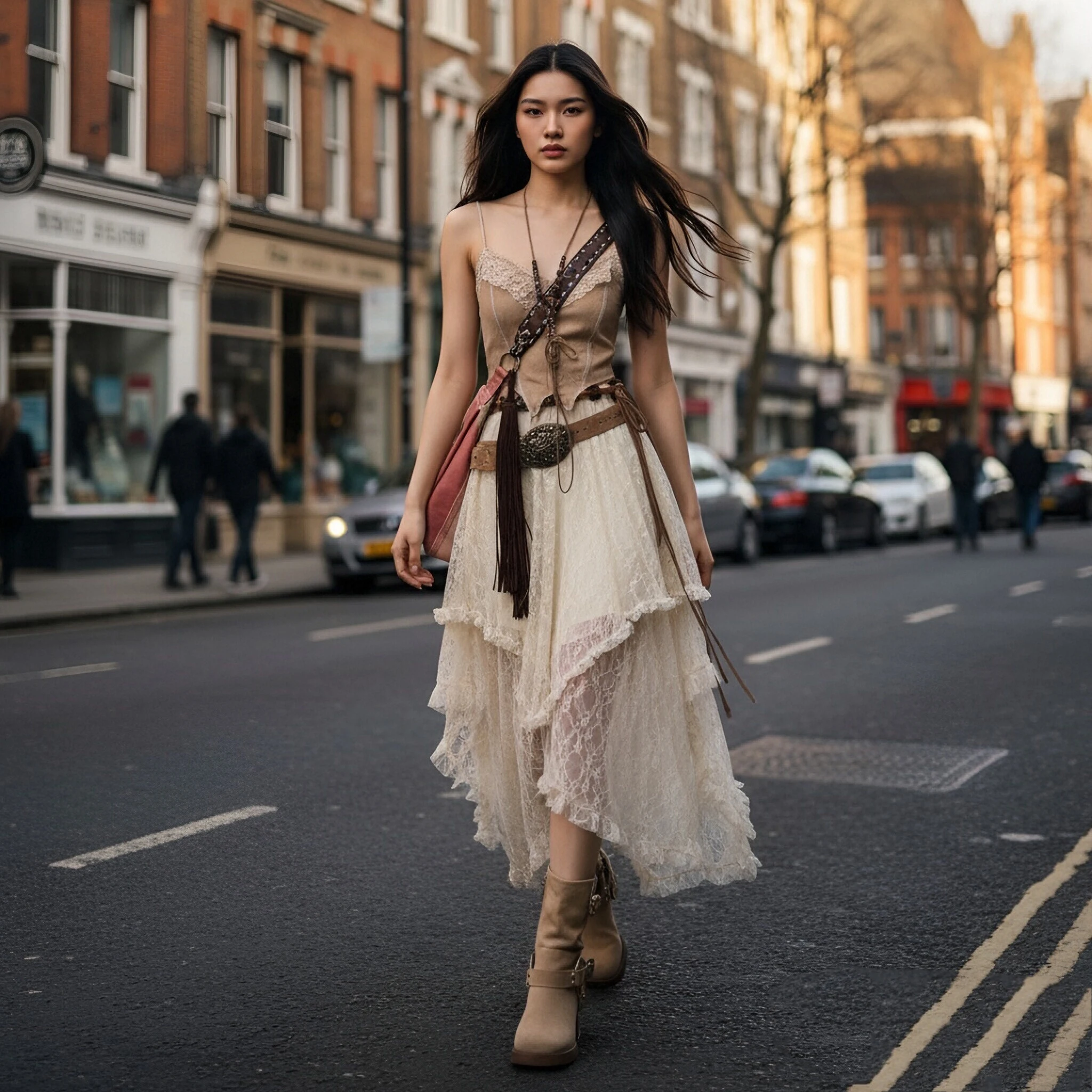 

Women Asymmetrical Lace Flowy Skirts Vintage Long Skirts High Waist Ruffle Midi Aesthetic Ladies Elastic Skirts