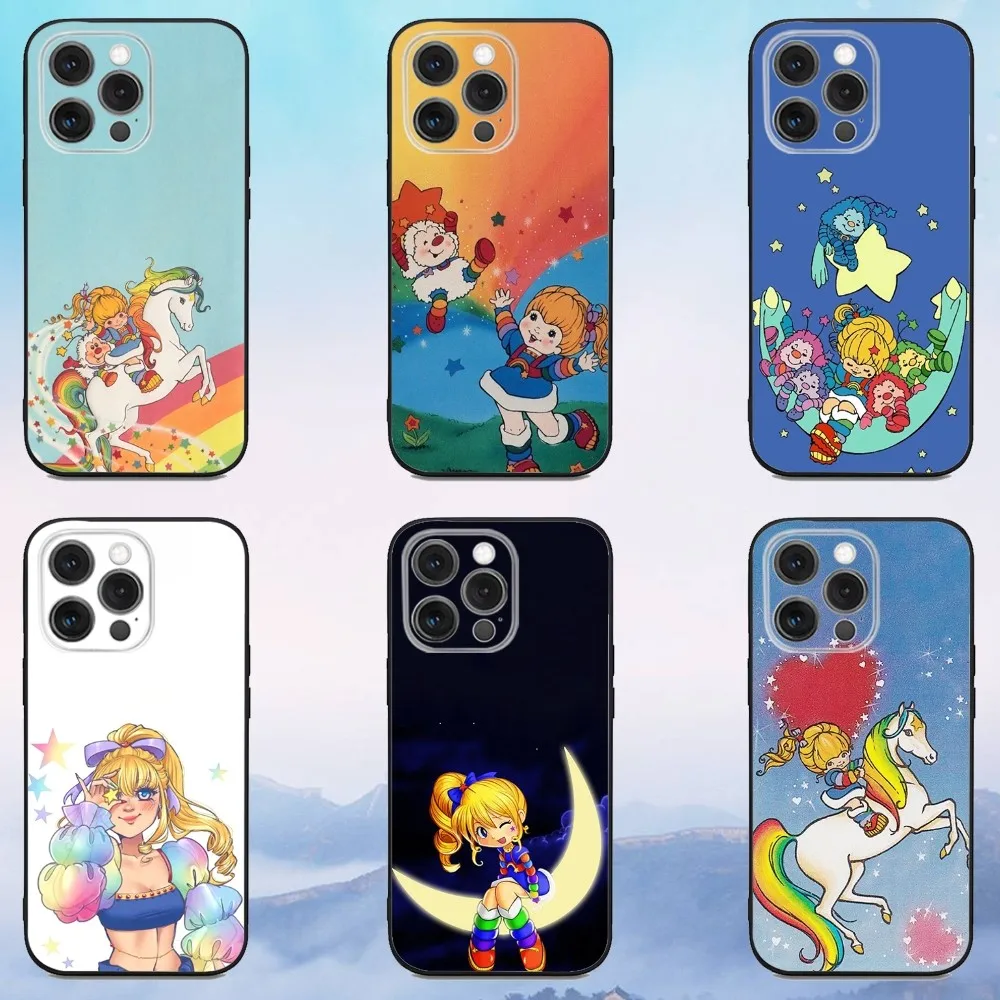 

Cartoon R-Rainbow Brite Phone Case For iPhone 16,15,14,13,12,11,Pro,X,XS,Max,XR,Plus,Mini Soft Black Cover