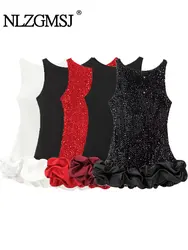 2024 Chic Sexy Women Dress Cami Sleeveless Backless Mini Party Vestidos Fashion Elegant Evening Club Dress