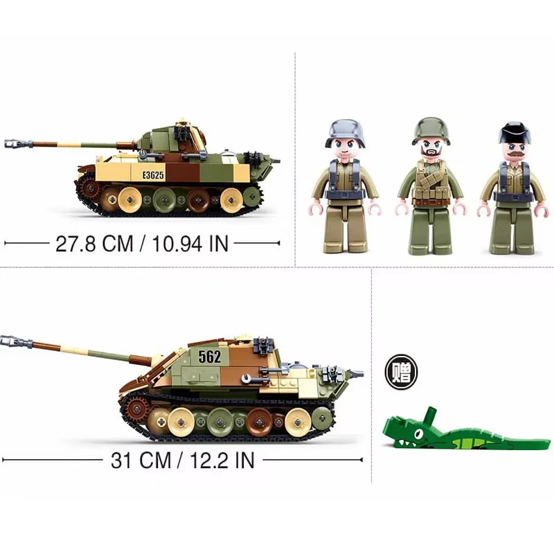 Militärischer Einsatz Overlord Konstruktor Panzer-LKW Atlantik-Festung Flugzeug Landboot Armee Bausteine Brinquedos Spielzeug – Detail 7