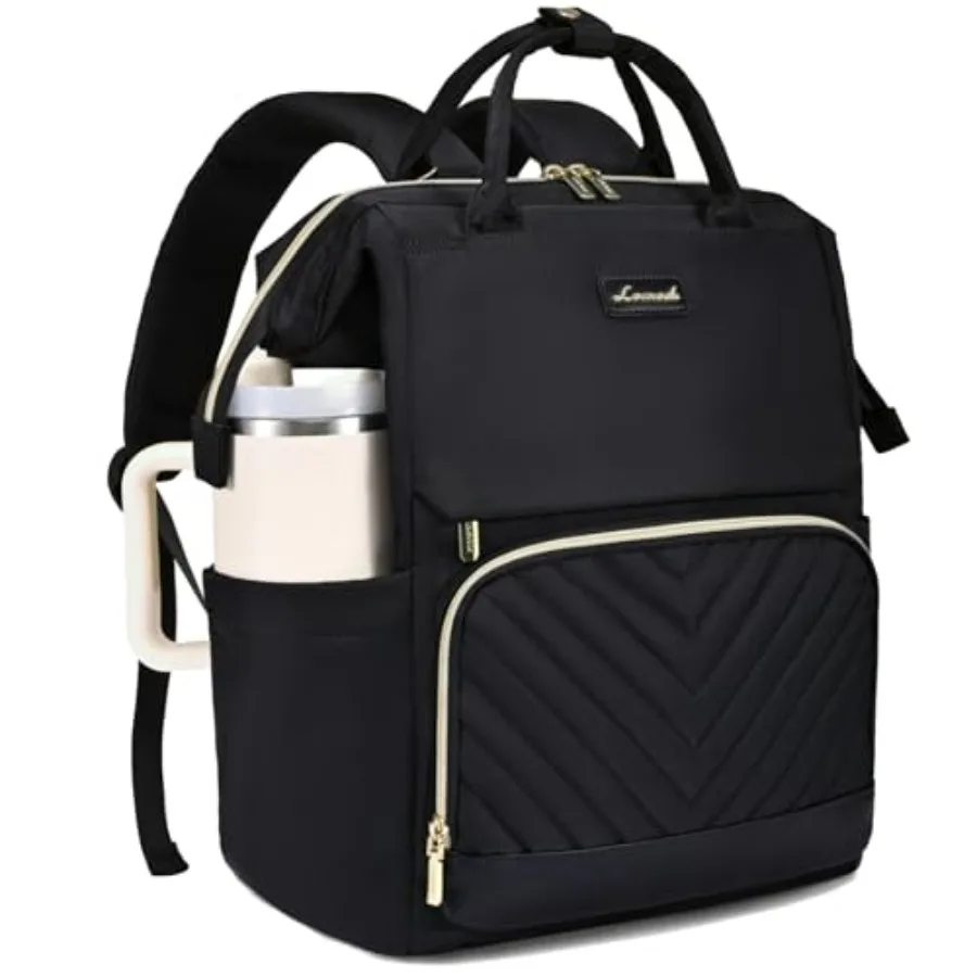 

Laptop Backpack for Women with Giant Tumbler Holder Pocket, Travel Work Bag Purse for Nurse Teacher, Waterproof Casual Daypack