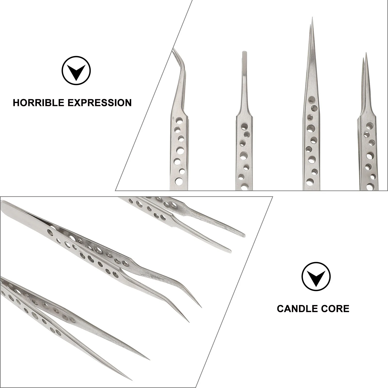 

5Pcs Precision Tweezers Heavy Duty Stainless Steel for Crafts Electronics Soldering Jewelry Making Laboratory Tools