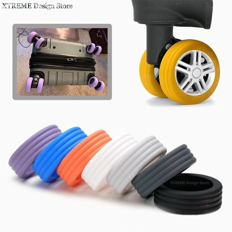 4/8PCS Silicone Wheels Protector For Luggage Reduce Noise Travel Luggage Suitcase Wheels Cover Castor Sleeve Luggage Accessories