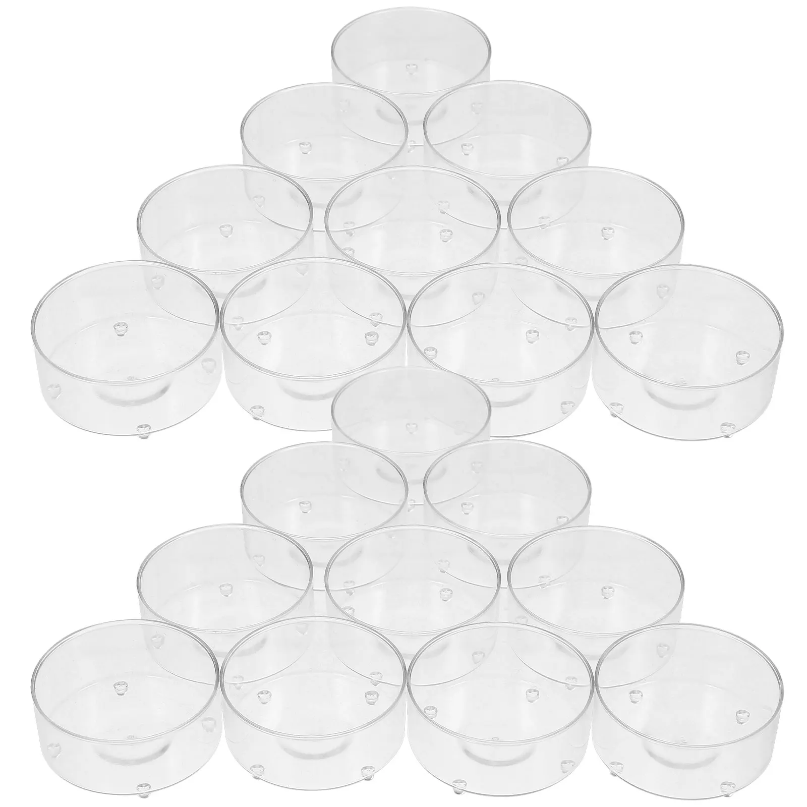 

100 pcs Candlesticks Clear Plastic Holders Round Steady Base for Tapered Candles LED Temple Church Use Heat Resistant Wax Cup