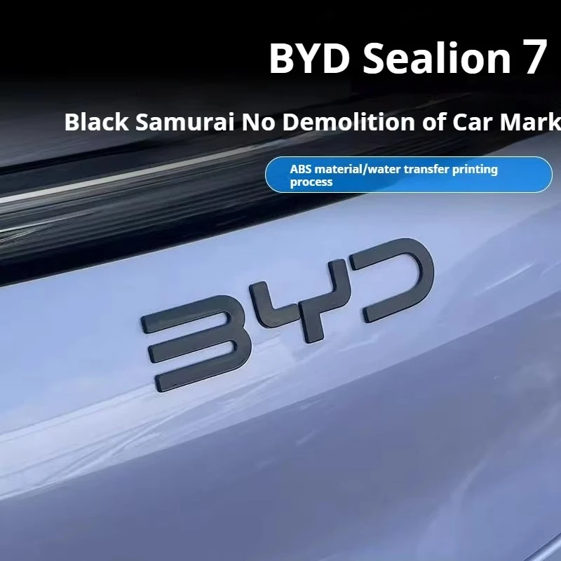 For BYD Sealion 7 Black Front Emblem Modification Black Warrior Car Badge Covering Styles Logo