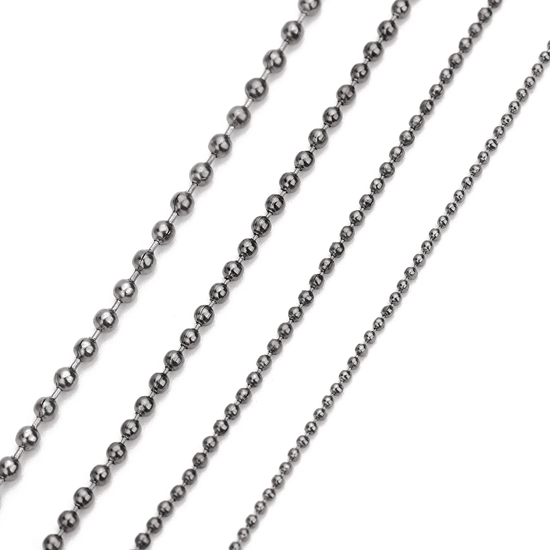 LINSOIR 10m/lot 1.2-3.2 mm  Ball Bead Chain Bulk Gold Silver Color Bracelet Necklace Chains For Diy Jewelry Making F680