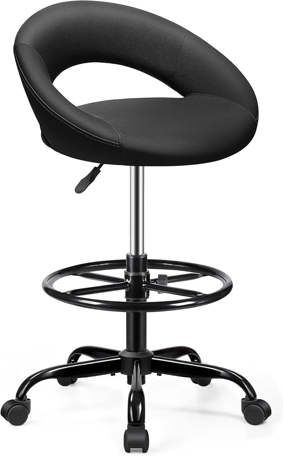 

Регулируемое кресло для чертежной работы с поддержкой спины, подставкой для ног и колесиками для дома, офиса, кухни