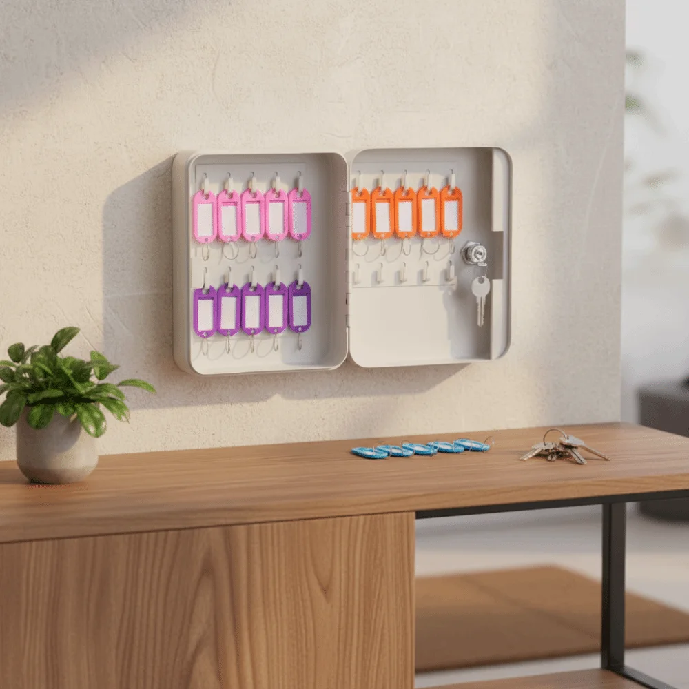 Tool Case Metal Construction Key Box Code Lock Security Lock Key Cabinet Wall Mount Key Card Slot Management Box Hotel Facility